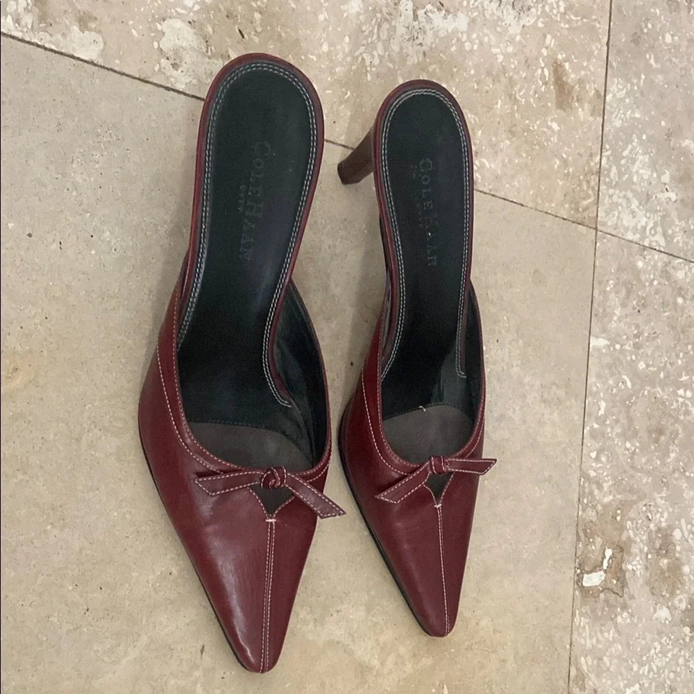 Elegant Cole Haan  Burgundy Heels - Picture 3 of 7
